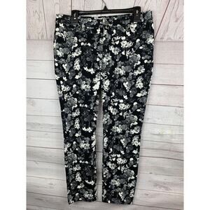 True Freedom‎ Skinny Leggy Jegging Junior 11 Pixie Floral Pants Black White